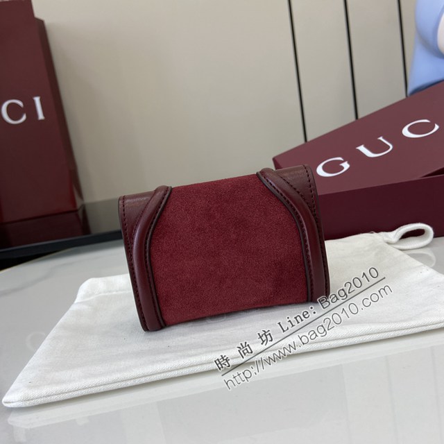Gucci專櫃古馳最新款圓形互扣式雙G標識卡片夾卡包零錢包 jh2674型號：818795